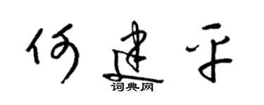 梁錦英何建平草書個性簽名怎么寫