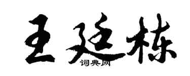 胡問遂王廷棟行書個性簽名怎么寫
