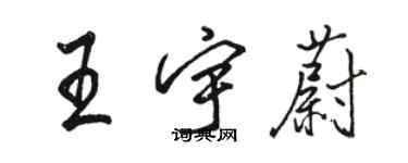 駱恆光王宇蔚行書個性簽名怎么寫