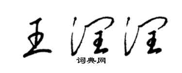 梁錦英王潤潤草書個性簽名怎么寫