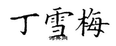 丁謙丁雪梅楷書個性簽名怎么寫