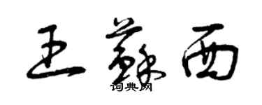 曾慶福王蘇西草書個性簽名怎么寫