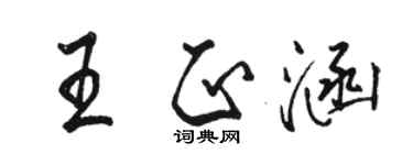 駱恆光王正涵行書個性簽名怎么寫
