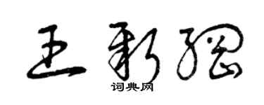 曾慶福王新綱草書個性簽名怎么寫