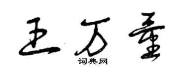 曾慶福王萬量草書個性簽名怎么寫