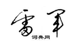 梁錦英雷軍草書個性簽名怎么寫