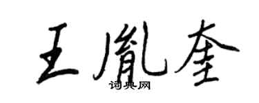 王正良王胤奎行書個性簽名怎么寫