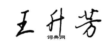 王正良王升芳行書個性簽名怎么寫