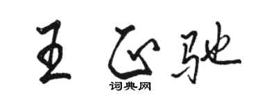 駱恆光王正馳行書個性簽名怎么寫
