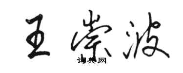 駱恆光王崇波行書個性簽名怎么寫