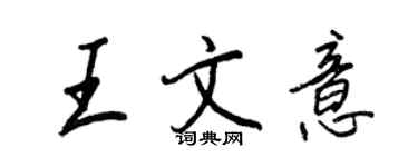 王正良王文意行書個性簽名怎么寫