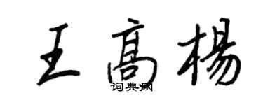 王正良王高楊行書個性簽名怎么寫