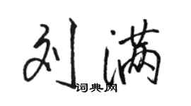 駱恆光劉滿行書個性簽名怎么寫