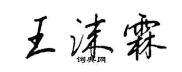 王正良王沫霖行書個性簽名怎么寫