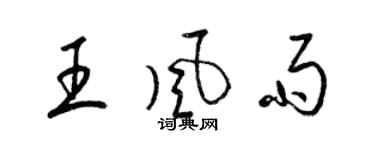 梁錦英王風雨草書個性簽名怎么寫