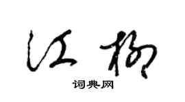 梁錦英江柳草書個性簽名怎么寫