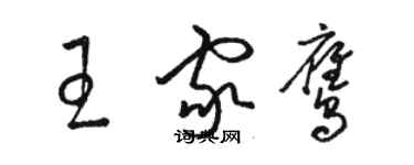 駱恆光王家鷹草書個性簽名怎么寫