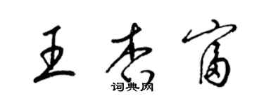 梁錦英王杏富草書個性簽名怎么寫