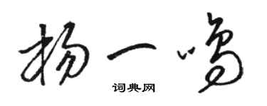 駱恆光楊一鳴草書個性簽名怎么寫