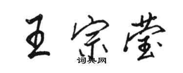 駱恆光王宗瑩行書個性簽名怎么寫