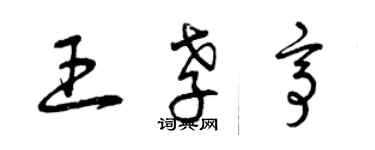 曾慶福王孝亭草書個性簽名怎么寫