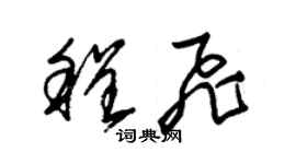 朱錫榮程飛草書個性簽名怎么寫