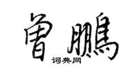 王正良曾鵬行書個性簽名怎么寫