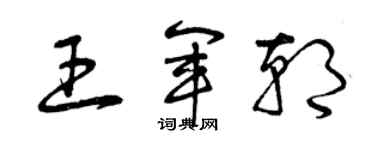 曾慶福王軍朝草書個性簽名怎么寫