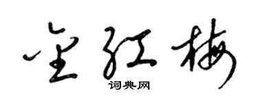 梁錦英金紅梅草書個性簽名怎么寫