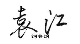 駱恆光袁江行書個性簽名怎么寫
