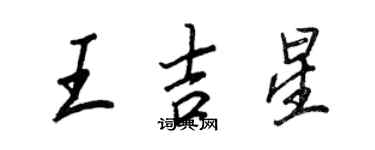 王正良王吉星行書個性簽名怎么寫