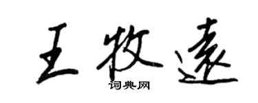 王正良王牧遠行書個性簽名怎么寫