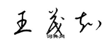 梁錦英王茂知草書個性簽名怎么寫