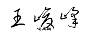 梁錦英王峻峰草書個性簽名怎么寫