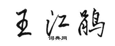 駱恆光王江鵑行書個性簽名怎么寫