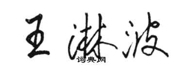 駱恆光王淋波行書個性簽名怎么寫