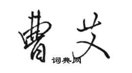 駱恆光曹艾行書個性簽名怎么寫