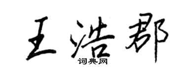 王正良王浩郡行書個性簽名怎么寫
