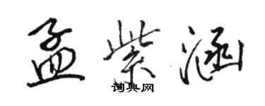 駱恆光孟紫涵行書個性簽名怎么寫