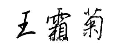 王正良王霜菊行書個性簽名怎么寫