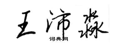 王正良王沛淼行書個性簽名怎么寫