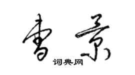 梁錦英曹景草書個性簽名怎么寫