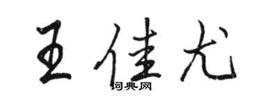駱恆光王佳尤行書個性簽名怎么寫
