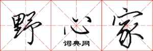 田英章野心家行書怎么寫