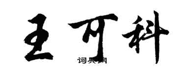 胡問遂王可科行書個性簽名怎么寫