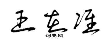 曾慶福王在準草書個性簽名怎么寫