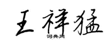 王正良王祥猛行書個性簽名怎么寫