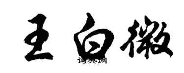 胡問遂王白微行書個性簽名怎么寫