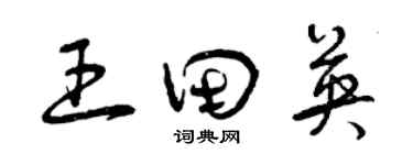 曾慶福王田英草書個性簽名怎么寫