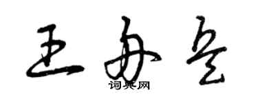曾慶福王舟兵草書個性簽名怎么寫